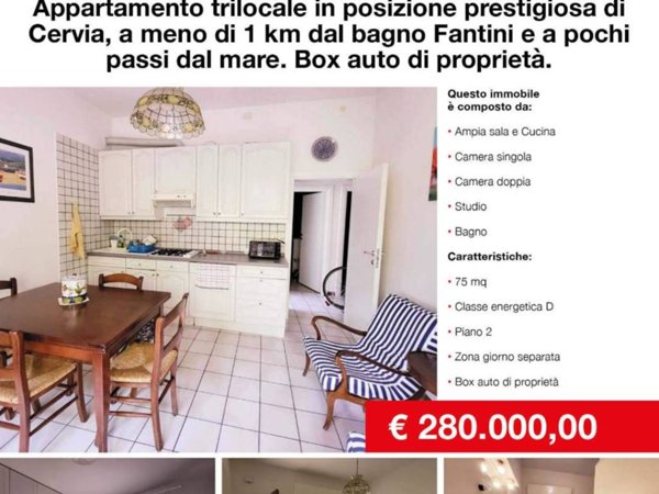 appartamento in vendita a Cervia in zona Pinarella