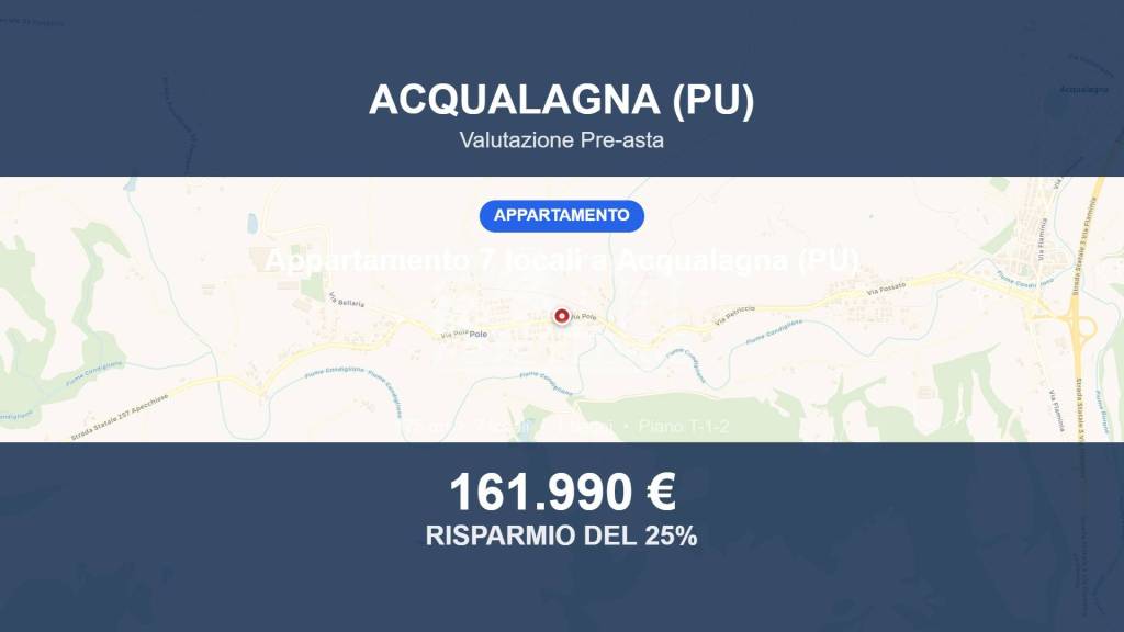 appartamento in vendita ad Acqualagna in zona Pole