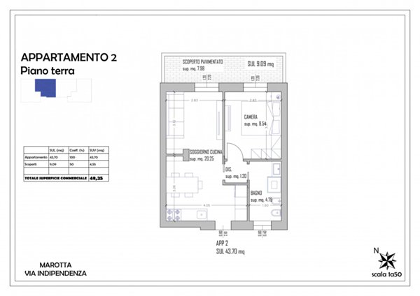 appartamento in vendita a Mondolfo in zona Marotta