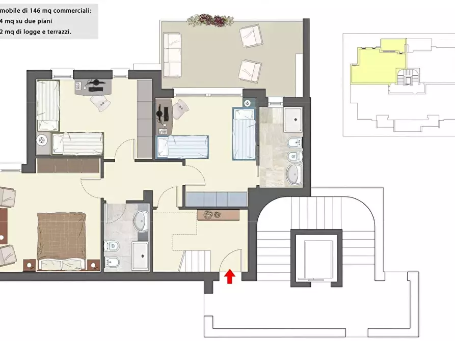 appartamento in vendita a Pesaro in zona Soria