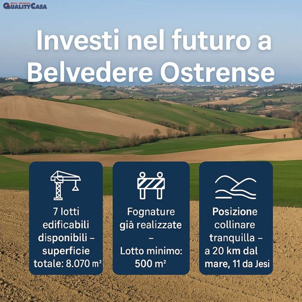 terreno edificabile in vendita a Belvedere Ostrense in zona Madonna del Sole