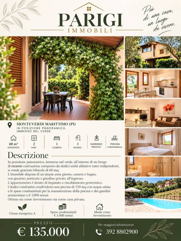 appartamento in vendita a Monteverdi Marittimo