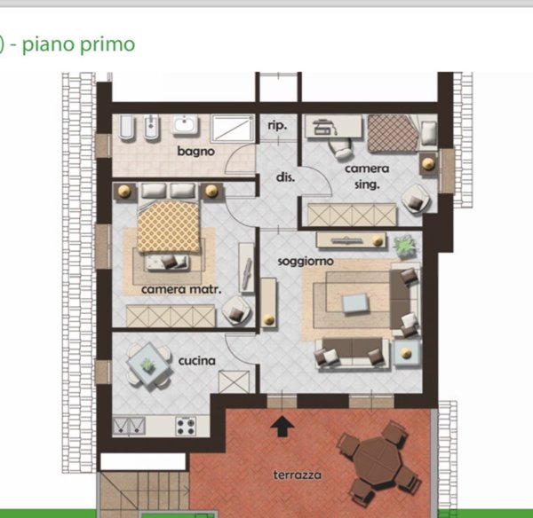 appartamento in vendita a Pontedera in zona Pietroconti