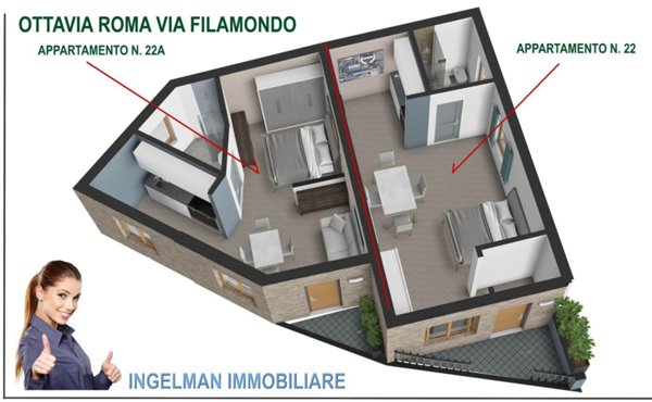 appartamento in vendita a Roma in zona Ottavia