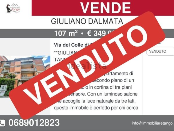 appartamento in vendita a Roma in zona Giuliano Dalmata