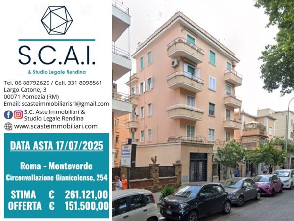 appartamento in vendita a Roma in zona Gianicolense