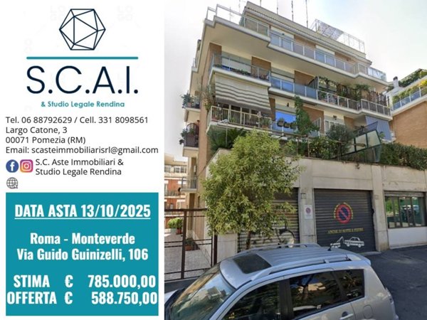 appartamento in vendita a Roma in zona Gianicolense