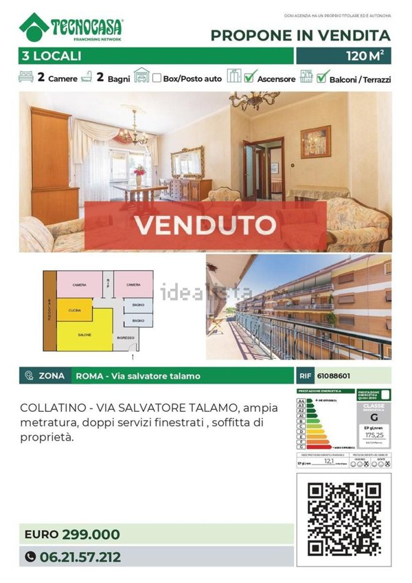 appartamento in vendita a Roma in zona Collatino