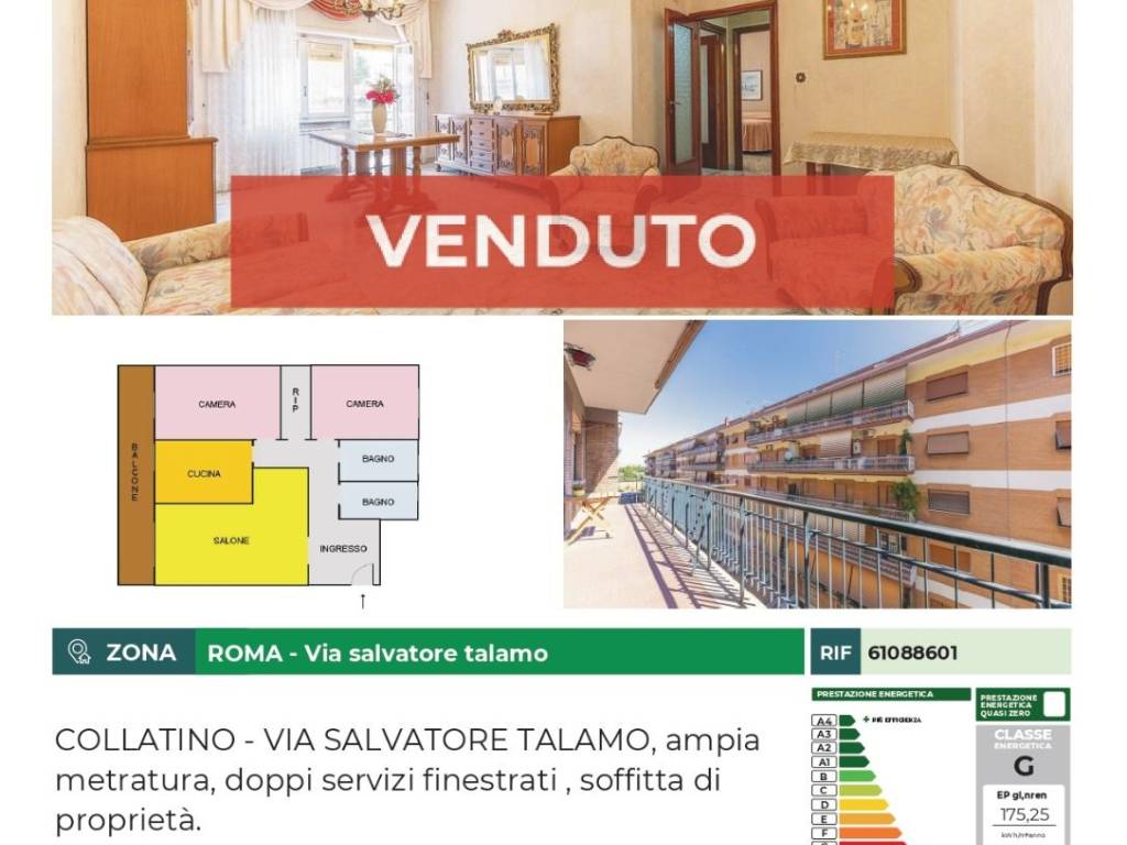 appartamento in vendita a Roma in zona Collatino
