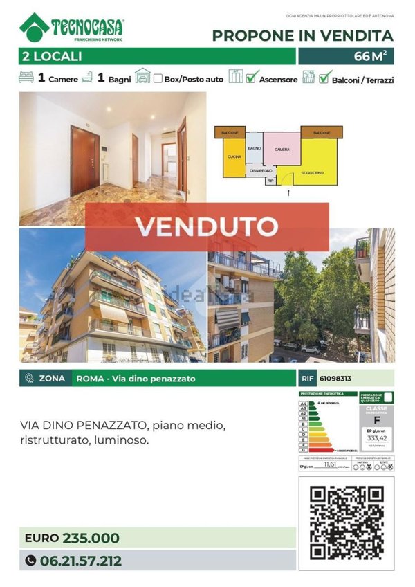 appartamento in vendita a Roma in zona Collatino