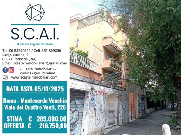 appartamento in vendita a Roma in zona Gianicolense