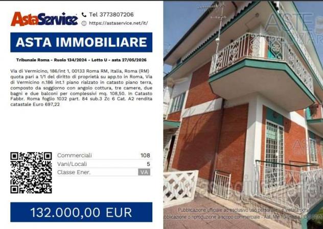 appartamento in vendita a Roma in zona Borghesiana