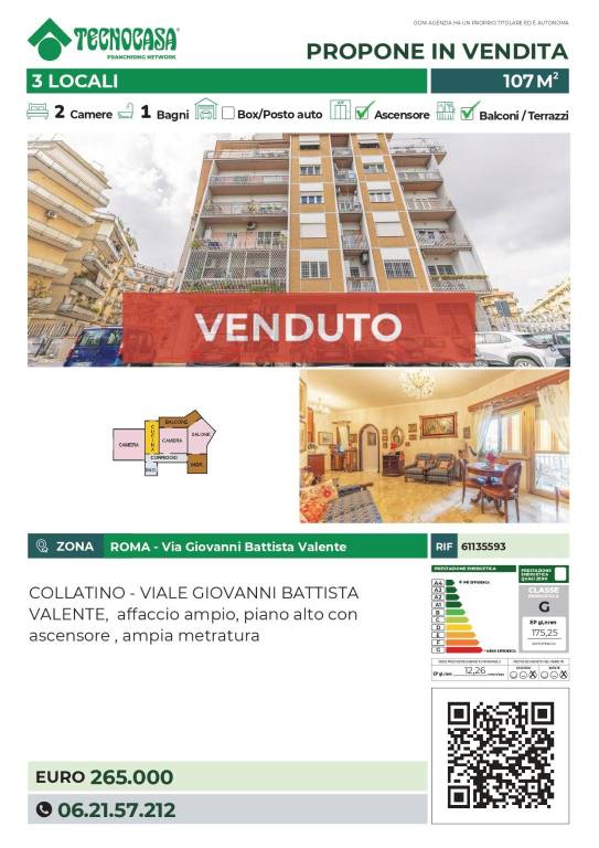 appartamento in vendita a Roma in zona Prenestino-Labicano