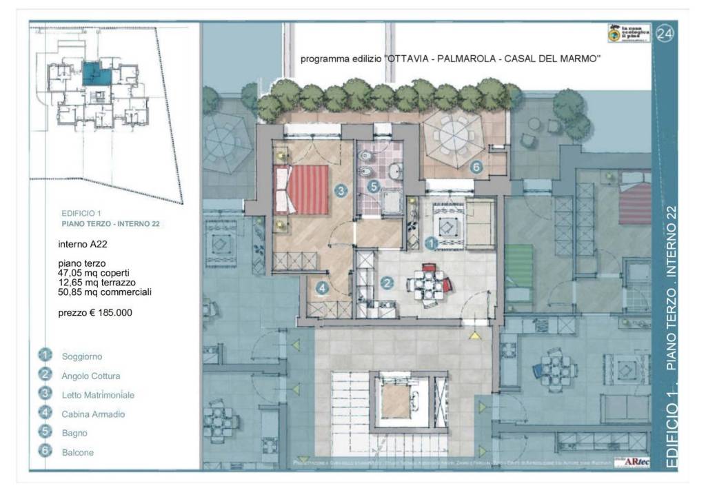 appartamento in vendita a Roma in zona Ottavia