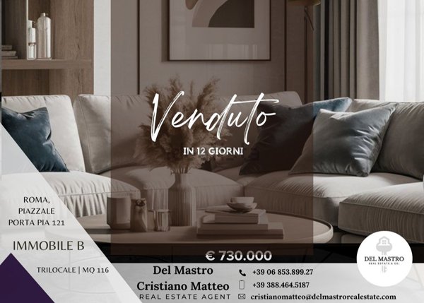 appartamento in vendita a Roma in zona Salario