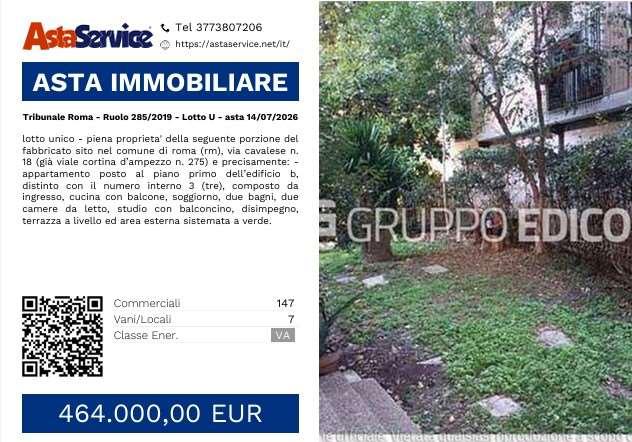 appartamento in vendita a Roma