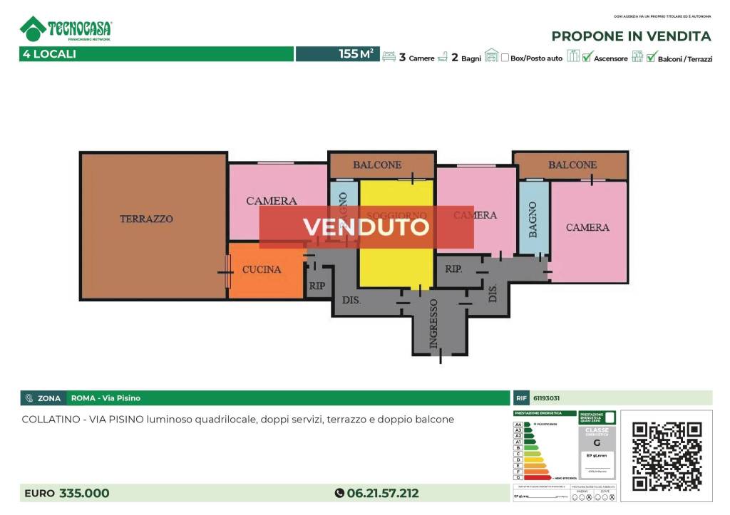 appartamento in vendita a Roma in zona Collatino