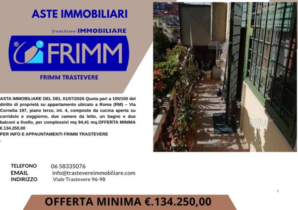 appartamento in vendita a Roma in zona Trastevere