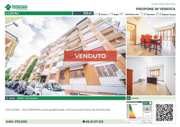 appartamento in vendita a Roma in zona Collatino