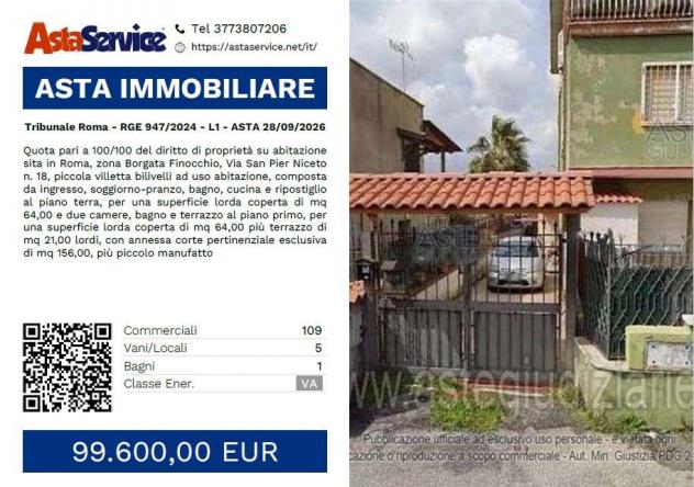 casa indipendente in vendita a Roma in zona Finocchio
