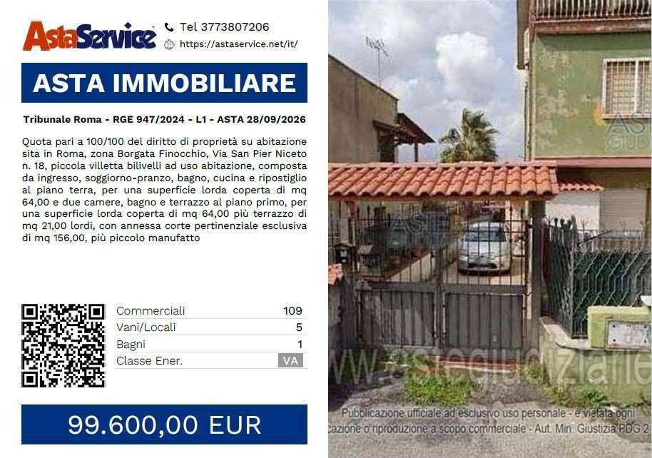 casa indipendente in vendita a Roma in zona Finocchio
