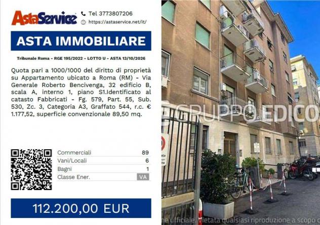 appartamento in vendita a Roma in zona Monte Sacro/Talenti