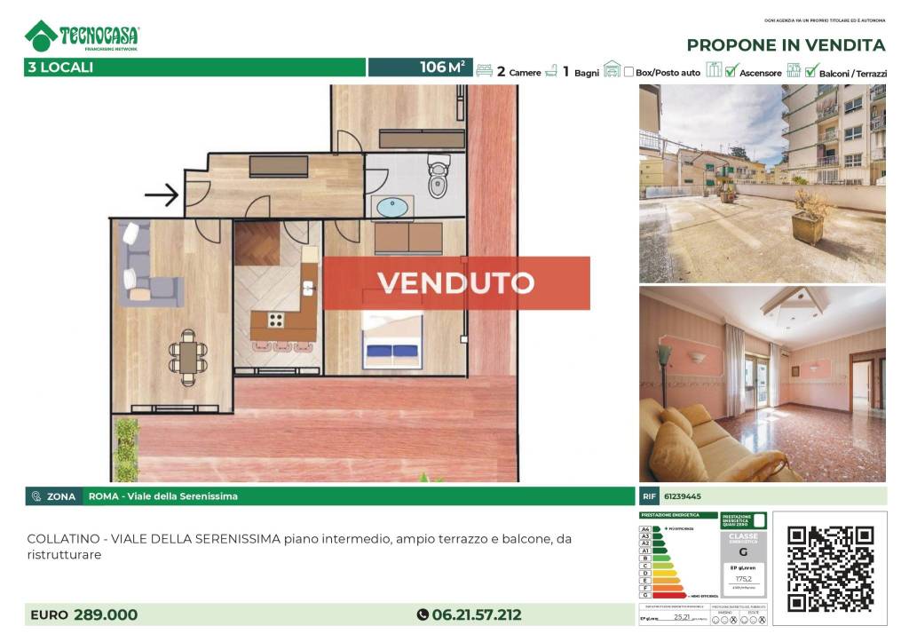 appartamento in vendita a Roma in zona Collatino