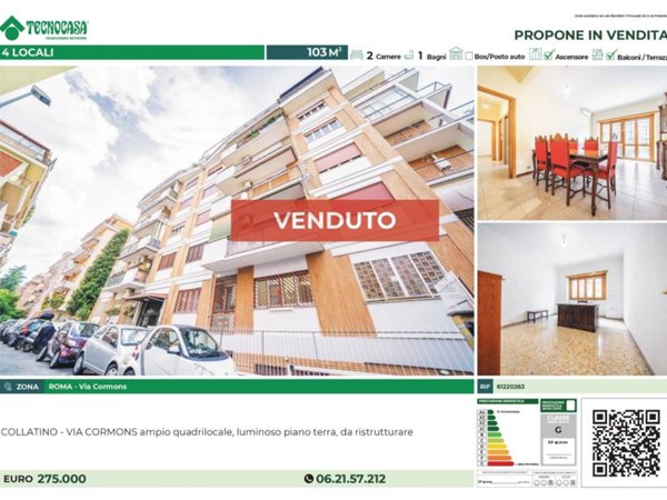 appartamento in vendita a Roma in zona Collatino