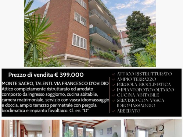 appartamento in vendita a Roma in zona Monte Sacro/Talenti