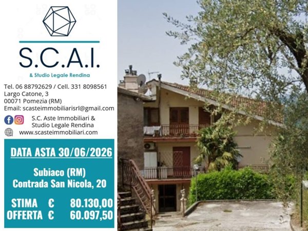 appartamento in vendita a Subiaco