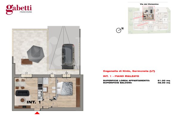 appartamento in vendita a Sermoneta in zona Doganella
