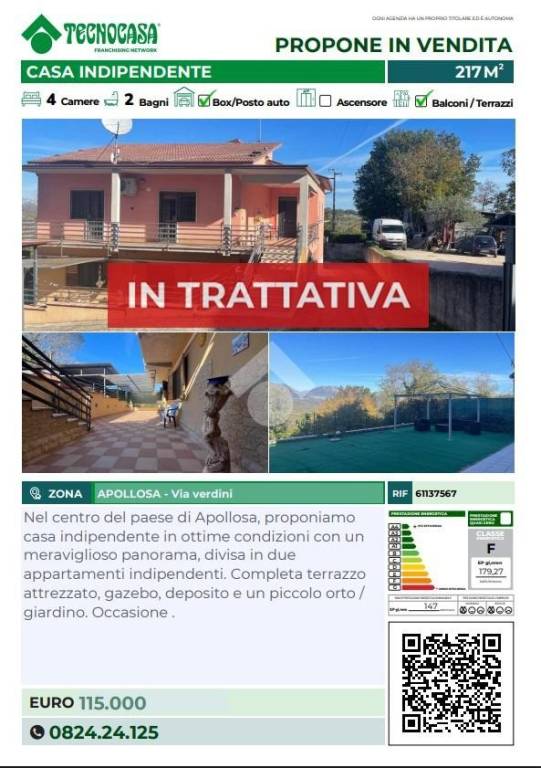 casa indipendente in vendita ad Apollosa