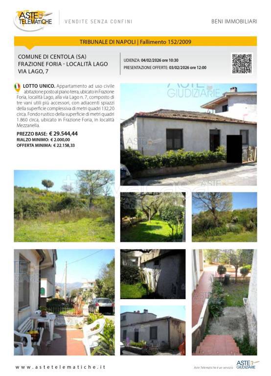 appartamento in vendita a Centola in zona Forìa