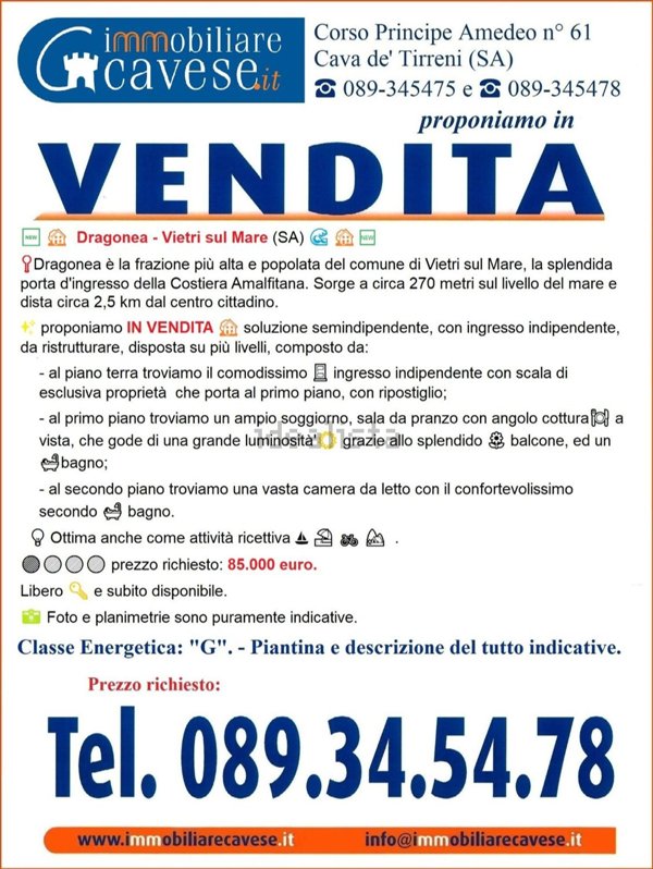 appartamento in vendita a Vietri sul Mare in zona Dragonea